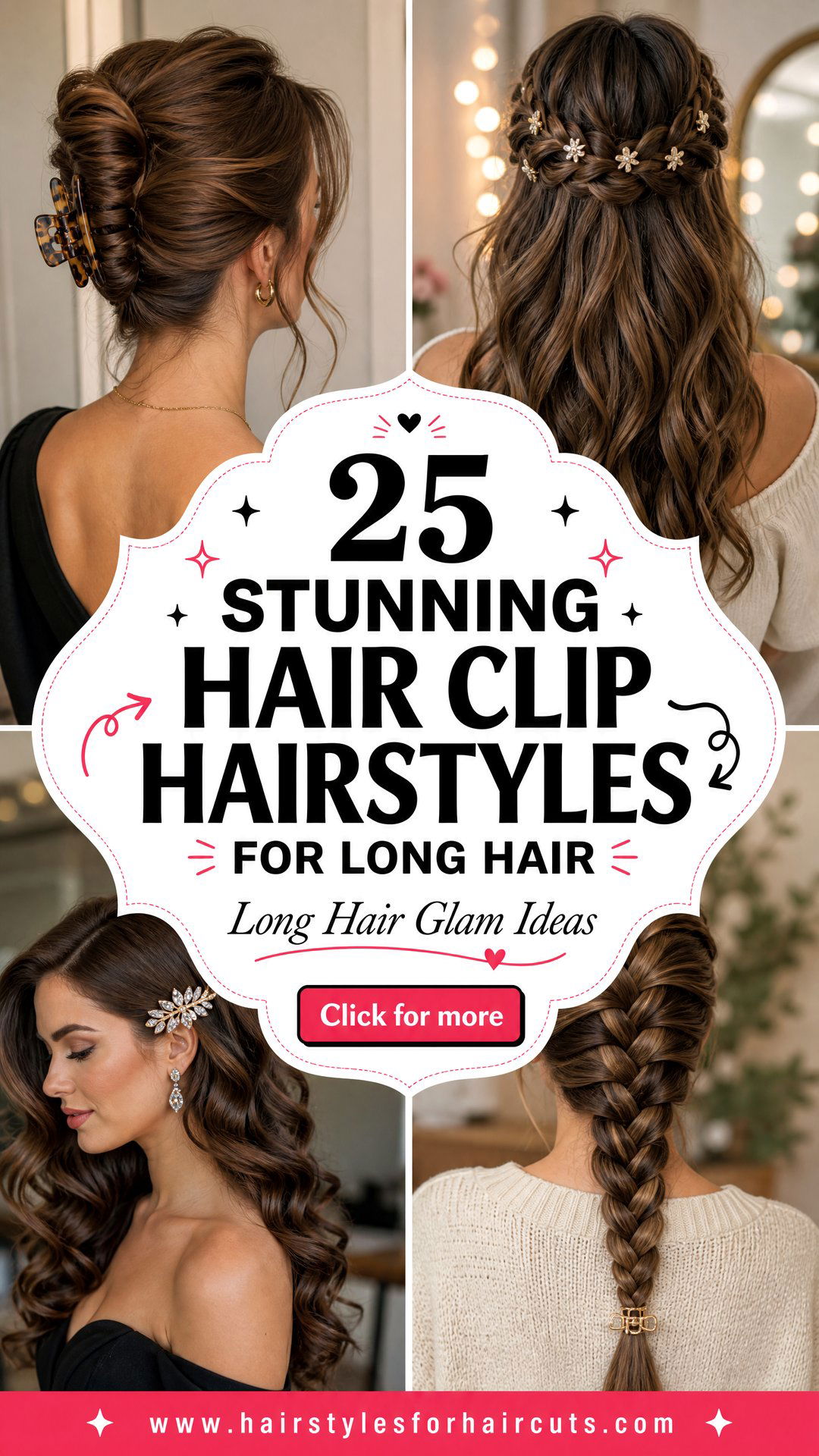 25 Stunning Hair Clip Hairstyles for Long Hair - 25 Stunning Hair Clip Hairstyles for Long Hair