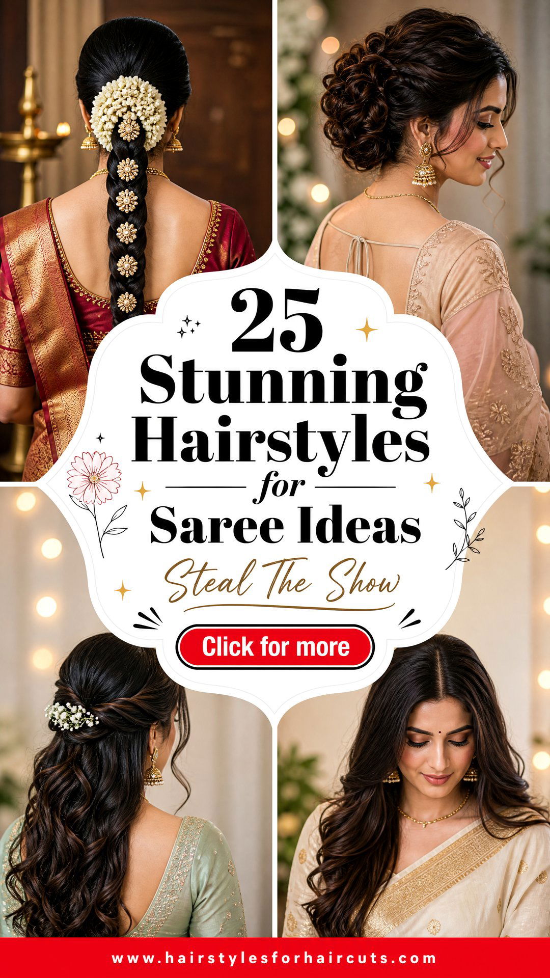 25 Stunning Hairstyles for Saree to Steal the Show - 25 Stunning Hairstyles for Saree to Steal the Show