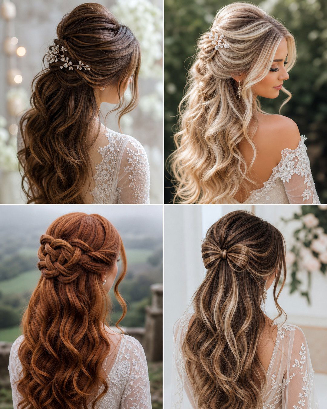 25 Stunning Half Updo Wedding Hairstyles for Long Hair