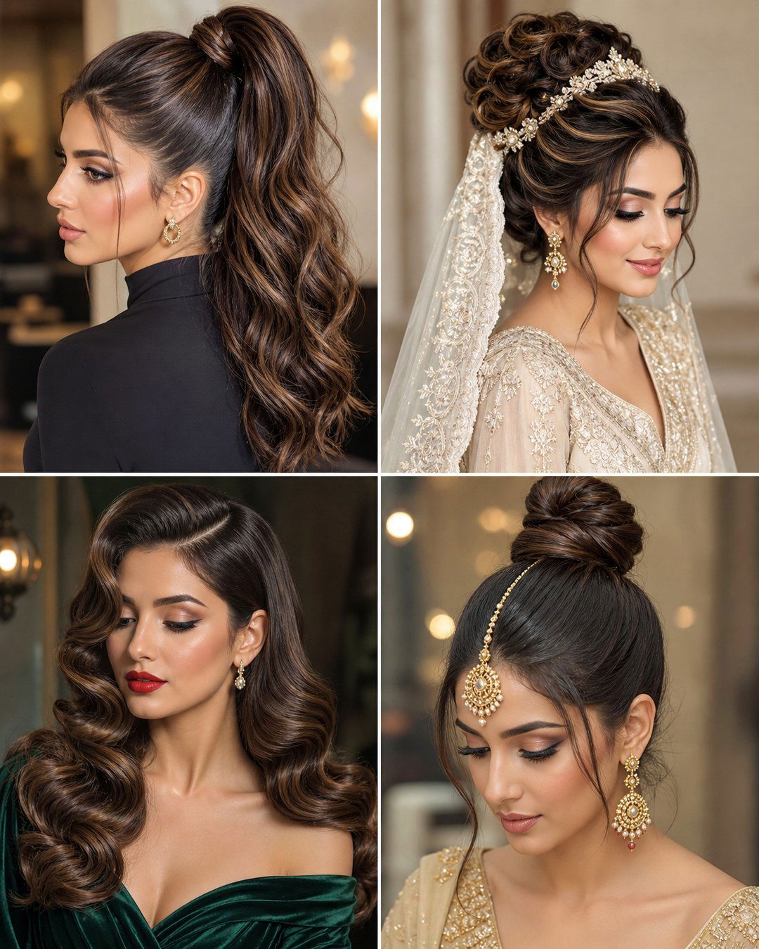 25 Stunning Long Hair Arabic Wedding Hairstyles