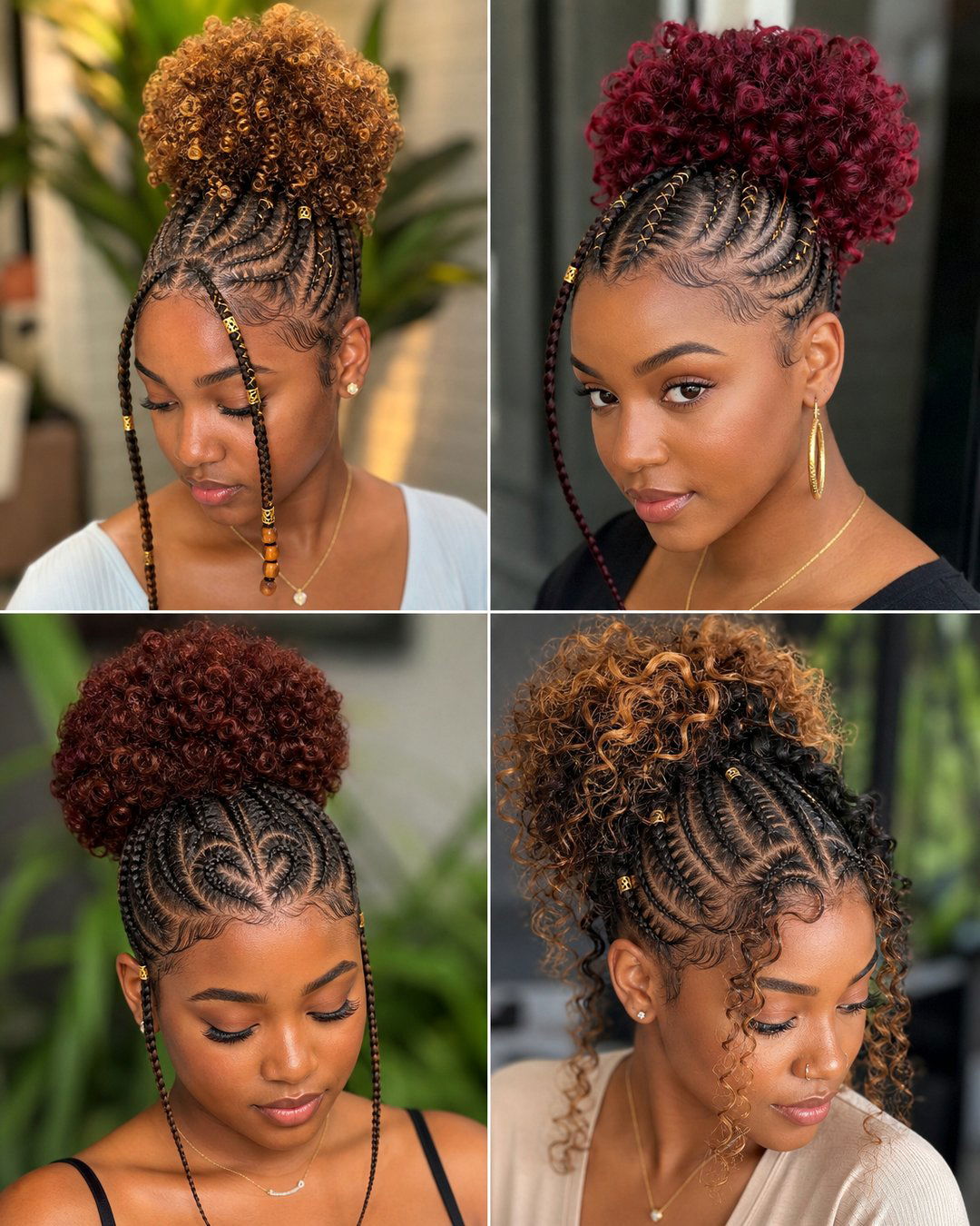 25 Stunning Natural Hair Braided Puff Hairstyles