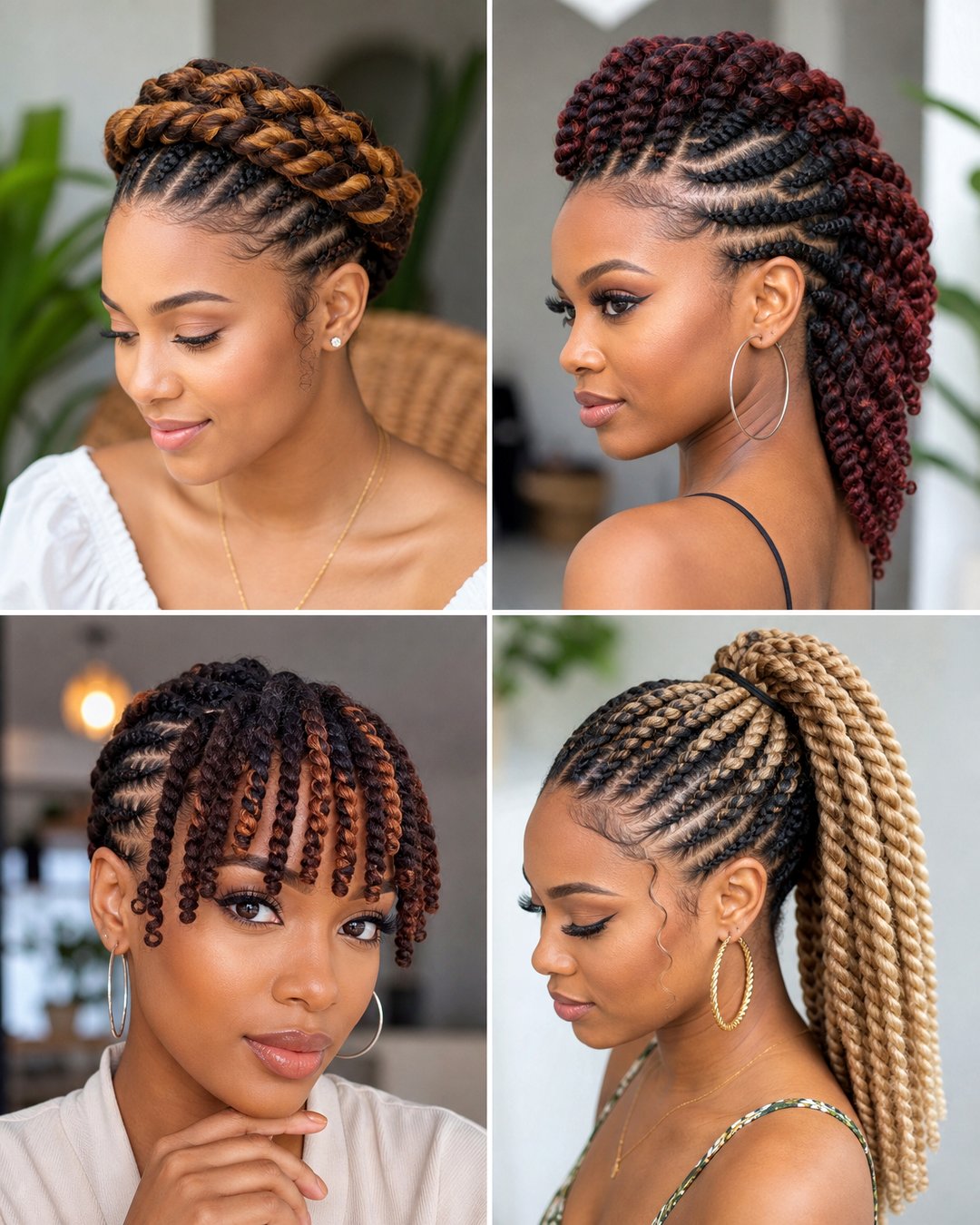 25 Stunning Natural Hair Flat Twist Hairstyles