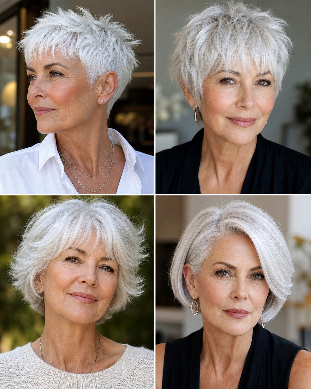 25 Stunning Short Haircuts for Women With White Hair