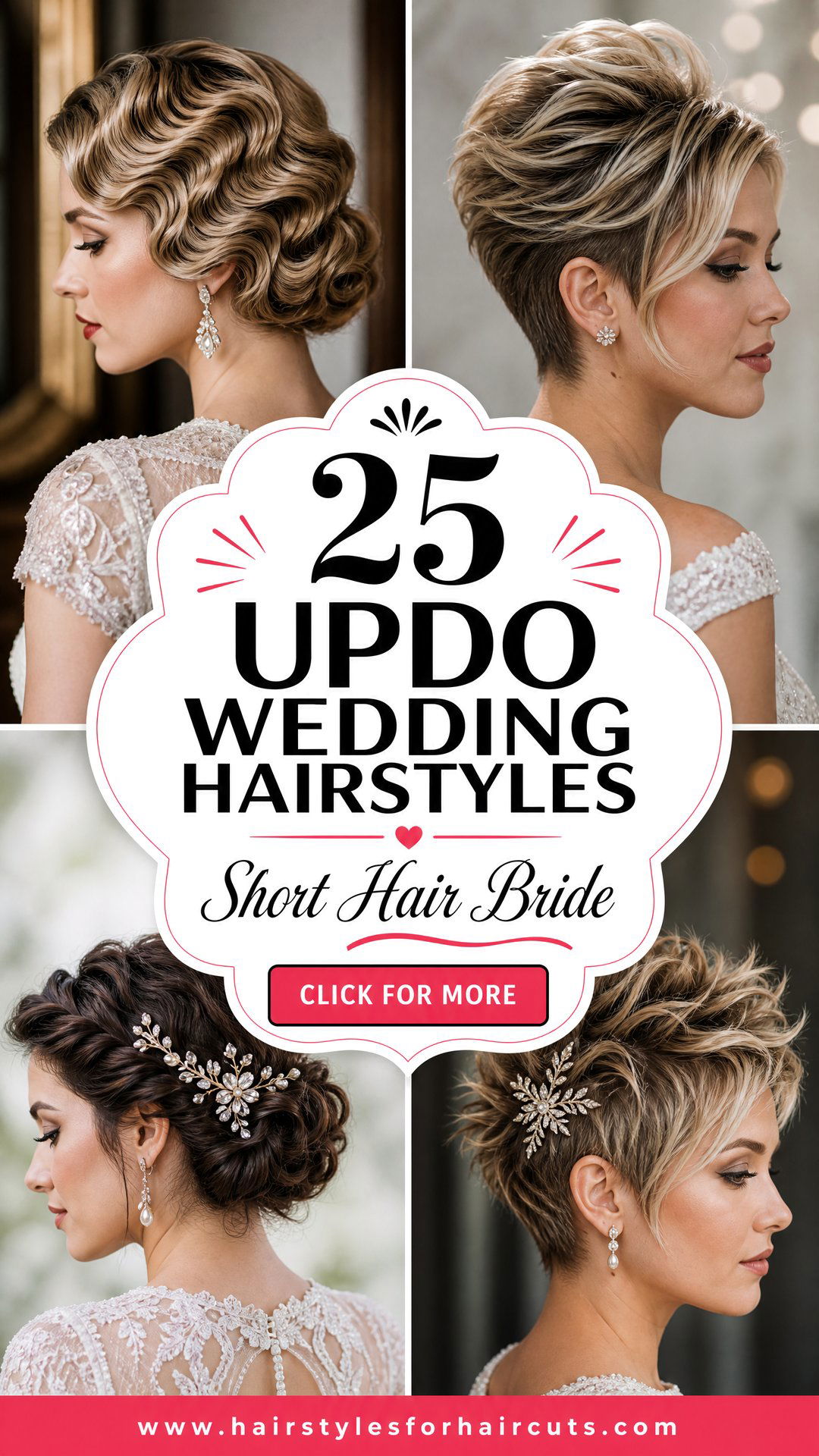25 Stunning Updo Wedding Hairstyles for Short Hair - 25 Stunning Updo Wedding Hairstyles for Short Hair