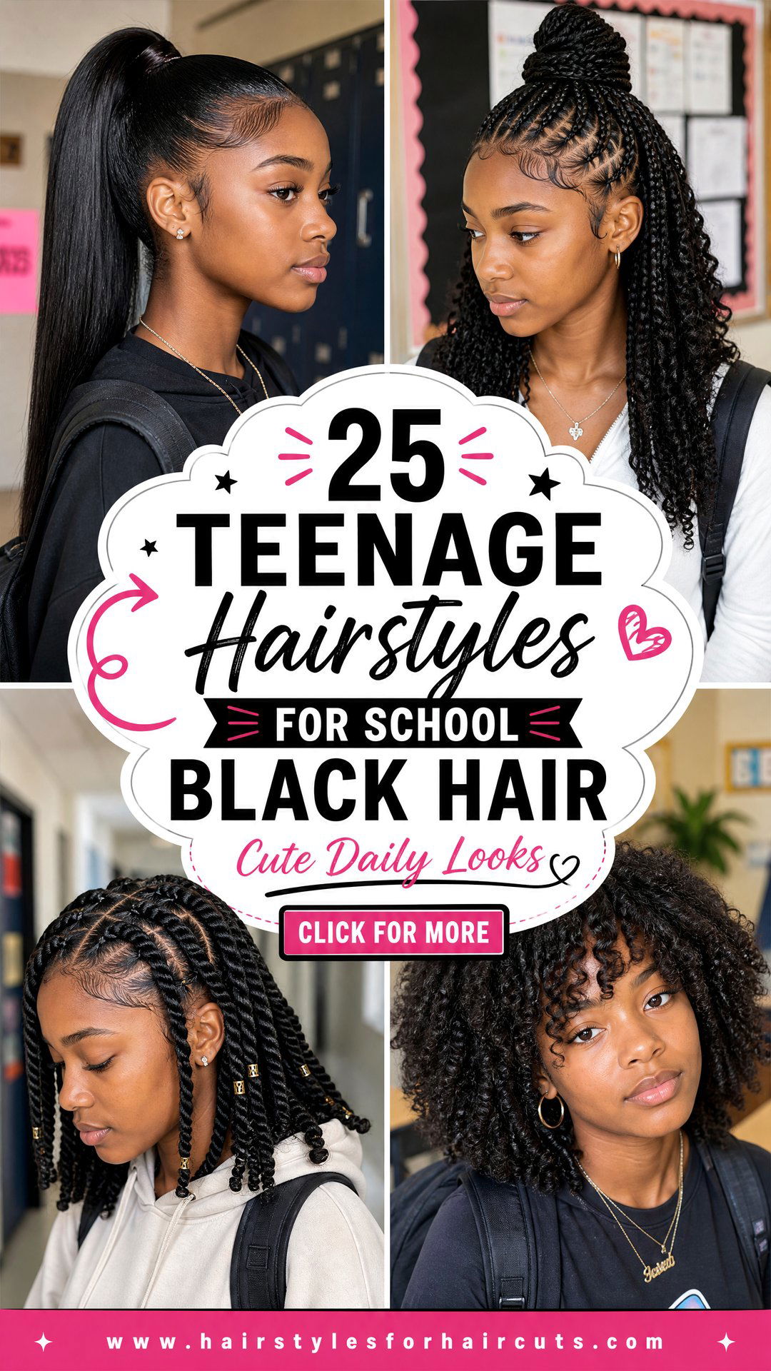 25 Teenage Hairstyles for School Black Hair Cute Looks - 25 Teenage Hairstyles for School Black Hair: Cute Looks