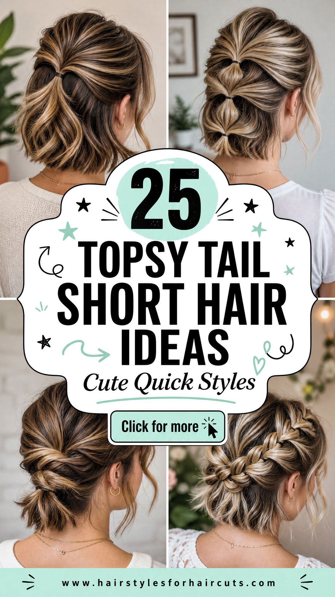 25 Topsy Tail Hairstyles for Short Hair Ideas - 25 Topsy Tail Hairstyles for Short Hair Ideas