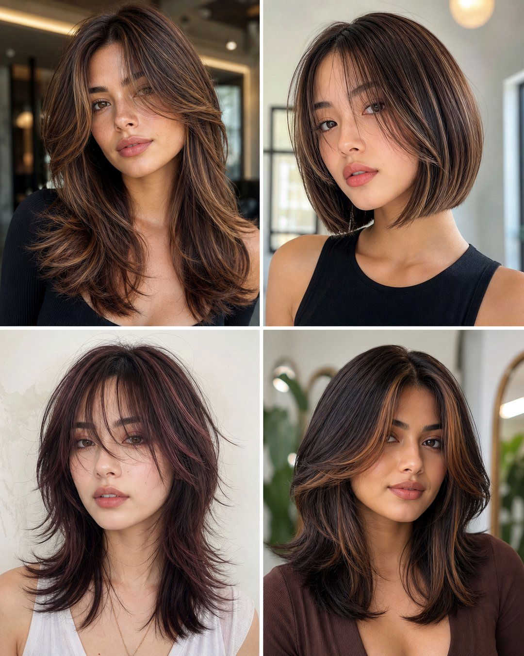 25 Trendy Medium Haircuts With Curtain Bangs to Try Now