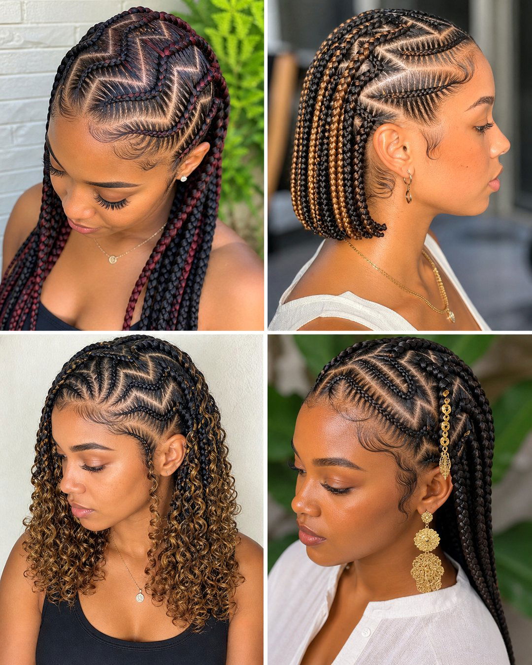 25 Trendy Natural Hair Zig Zag Cornrows Hairstyles