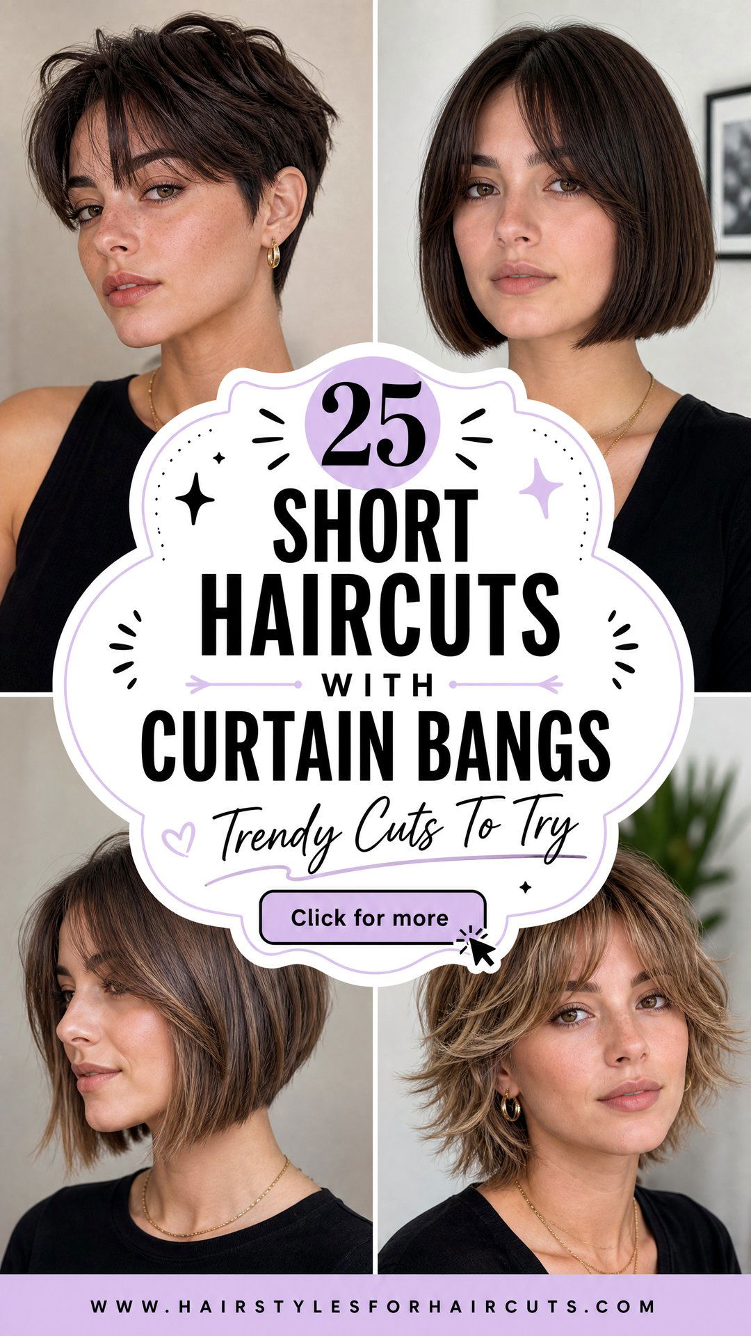 25 Trendy Short Haircuts With Curtain Bangs to Try - 25 Trendy Short Haircuts With Curtain Bangs to Try