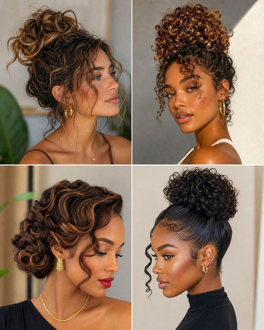 25 Updo Hairstyles for Curly Medium Length Hair Ideas