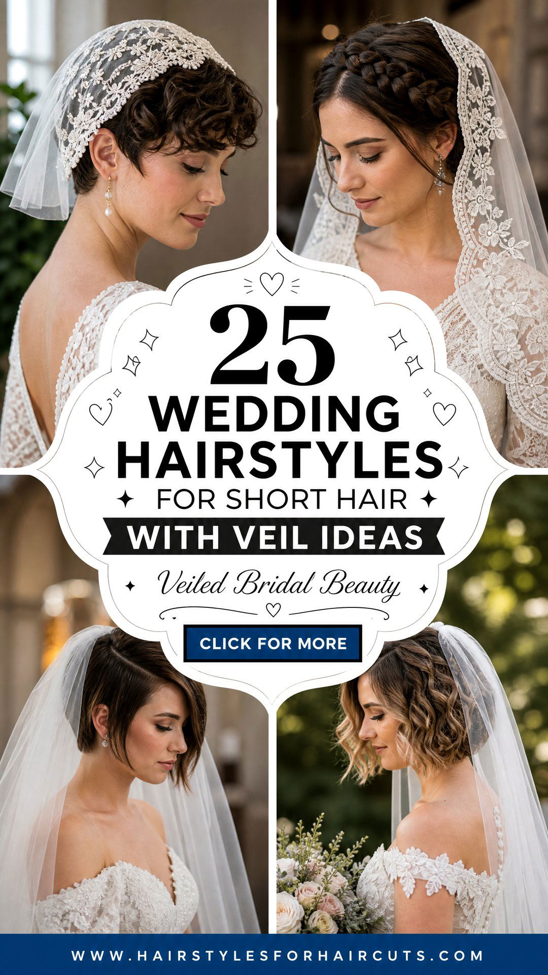 25 Wedding Hairstyles for Short Hair With Veil - 25 Wedding Hairstyles for Short Hair With Veil