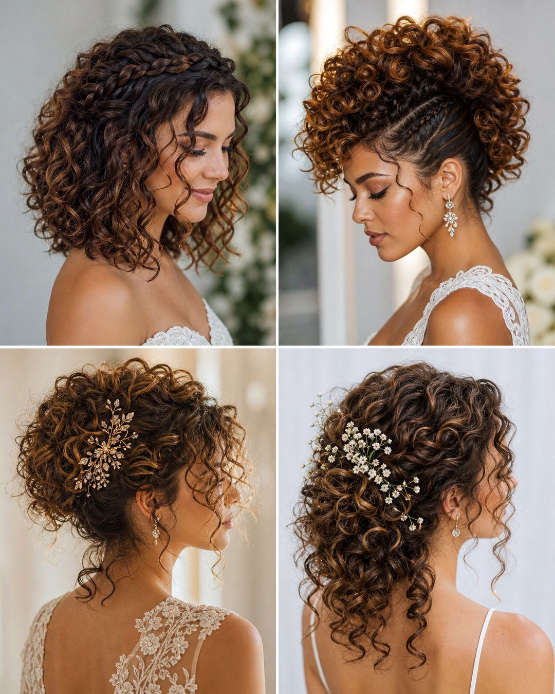 25 Wedding Hairstyles for Shoulder Length Curly Hair