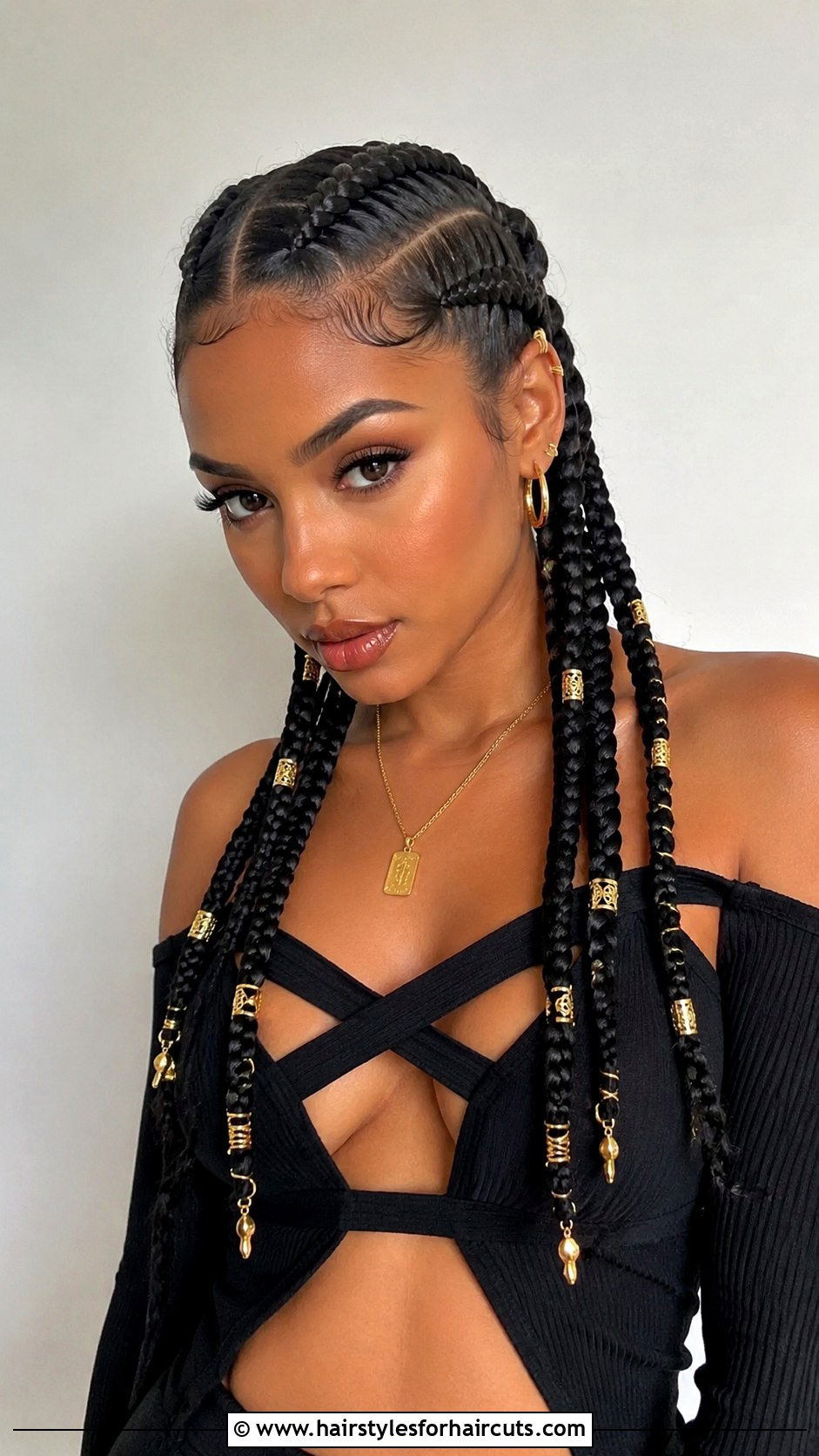 4 Braids With Cuffs And Rings - 25 4 braid hairstyles black hair - 25 4 braid hairstyles, black hair
