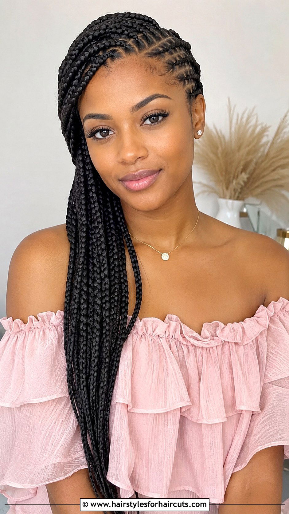 4 Side Swept Braids - 25 4 braid hairstyles black hair - 25 4 braid hairstyles, black hair