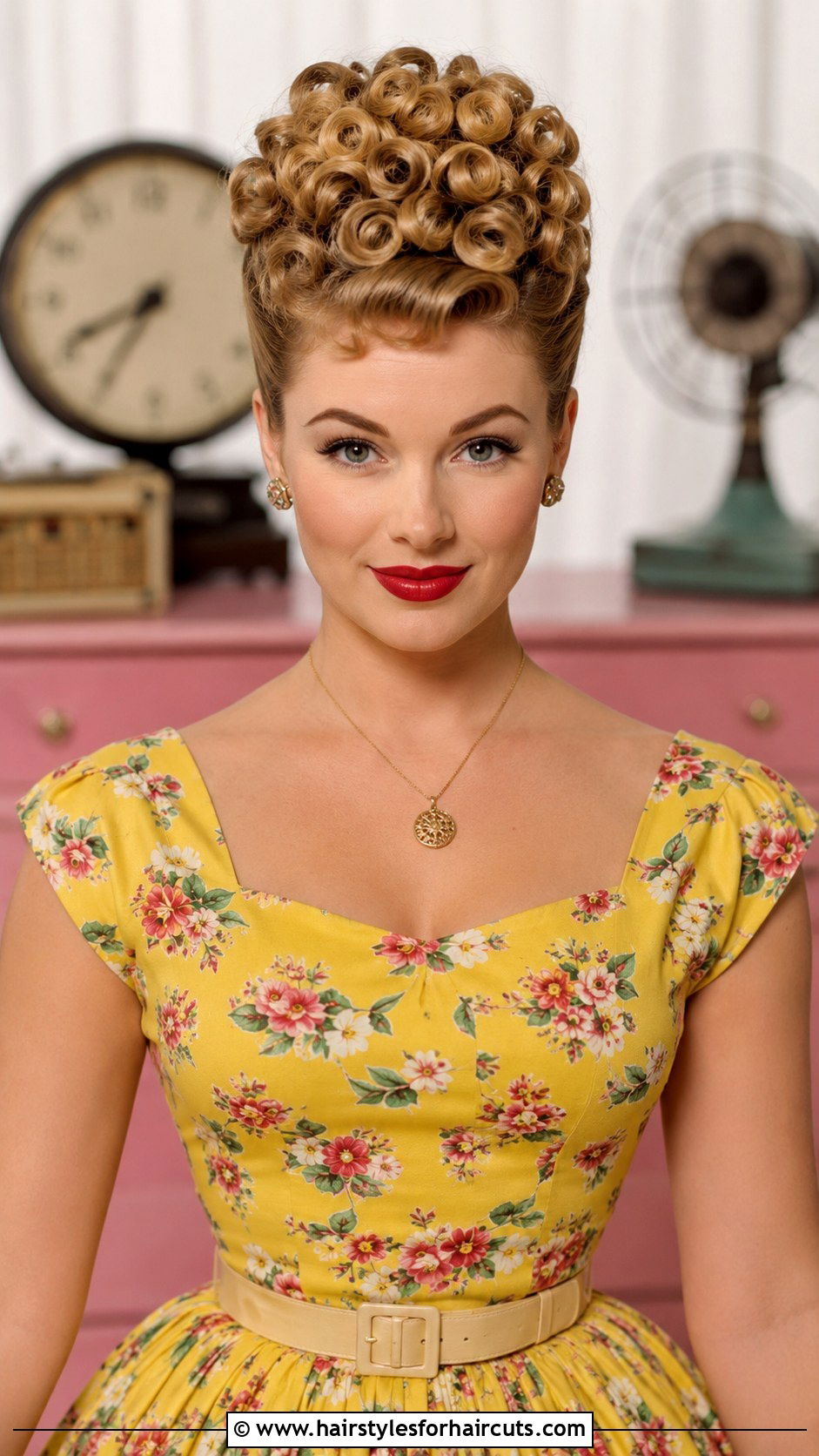 50s Spiral Curl Updo - 25 50s updo hairstyles for long hair - 25 50s updo hairstyles for long hair