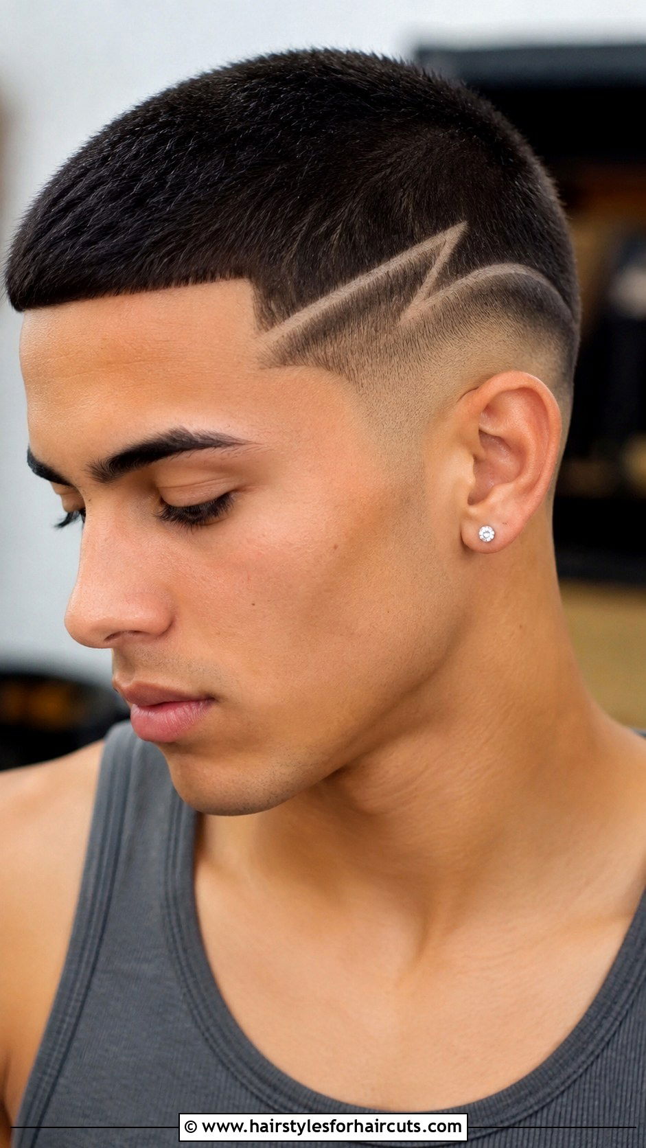 80s Buzz Cut With Designs - 25 hairstyles in the 80s - 25 hairstyles in the 80's
