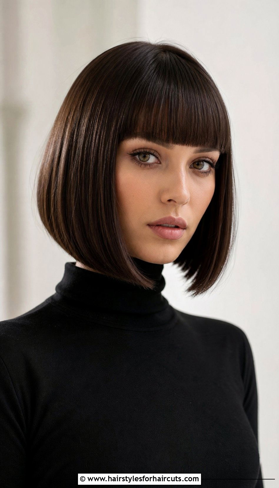 A Line Bob With Blunt Bangs - 25 bob haircuts with bangs for thin hair - 25 bob haircuts with bangs for thin hair