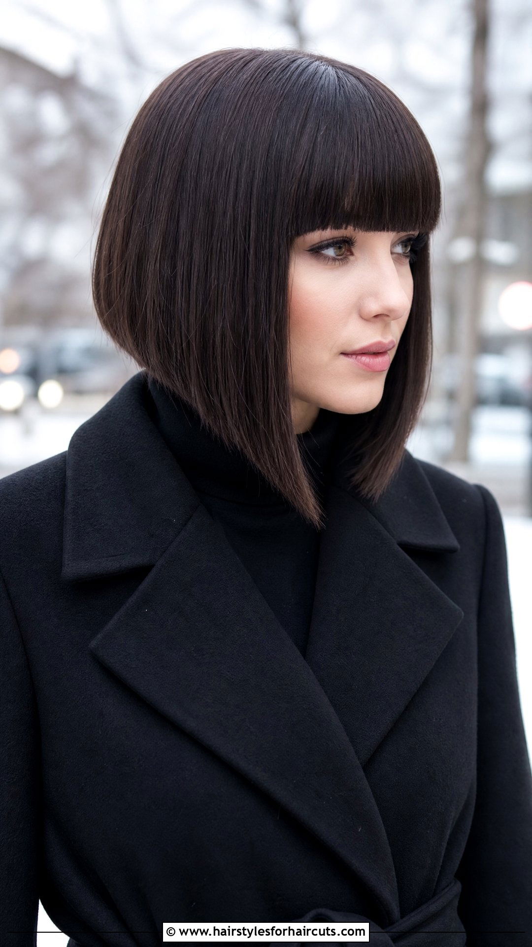 A Line Bob With Blunt Fringe - 25 hairstyles with a fringe - 25 hairstyles with a fringe