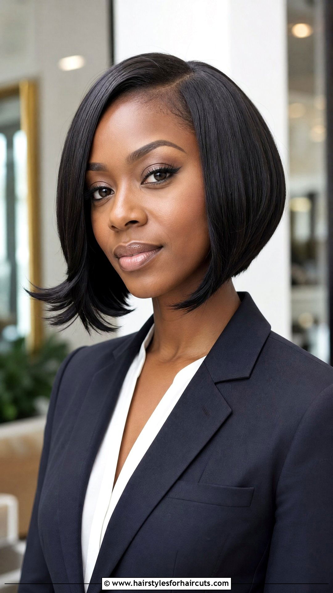 A Line Bob With Flipped Ends - 25 flip hairstyles for black hair - 25 flip hairstyles for black hair