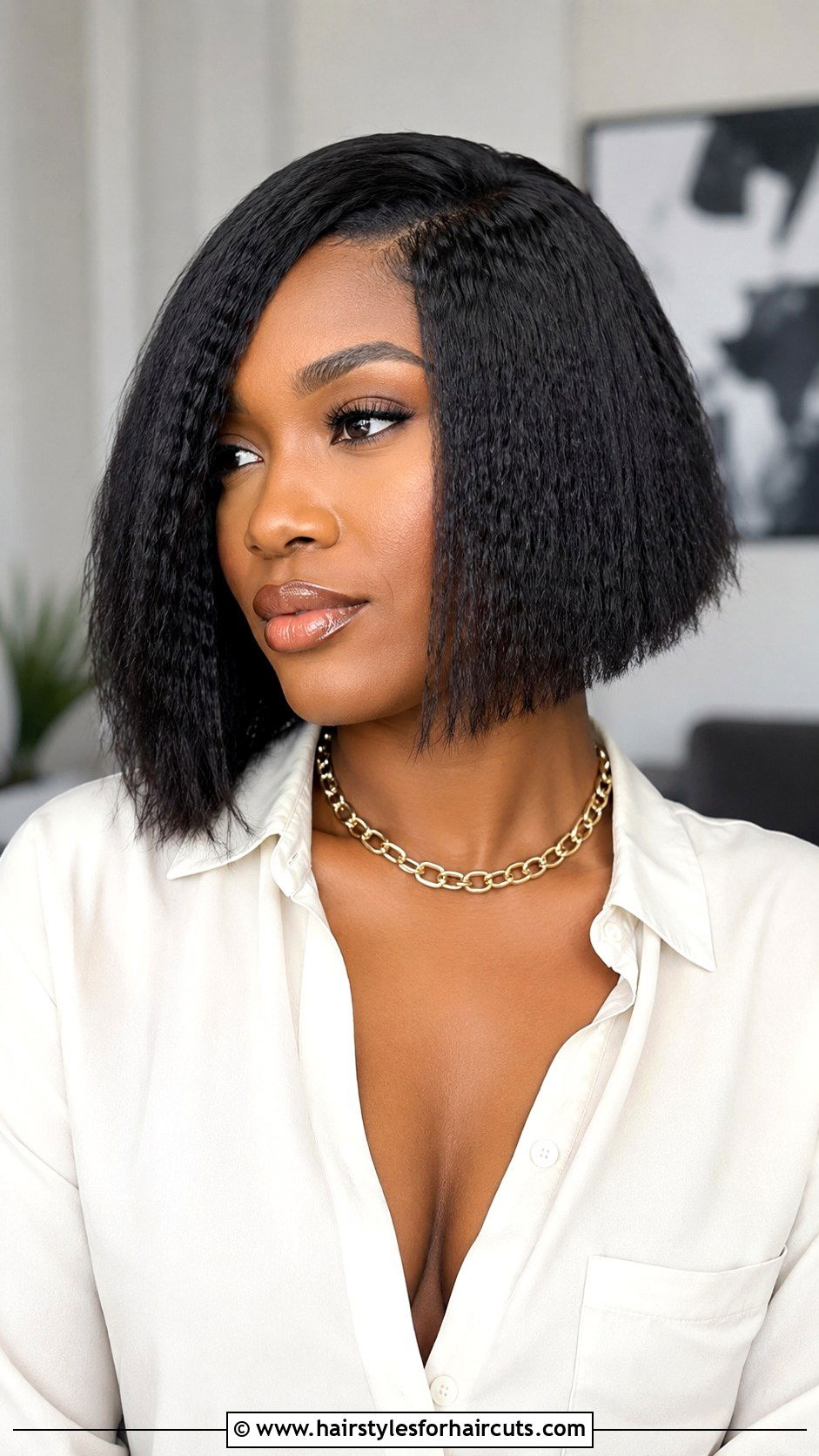 A Line Crimped Bob Black Hair - 25 bob crimped hairstyles for black hair - 25 bob crimped hairstyles for black hair