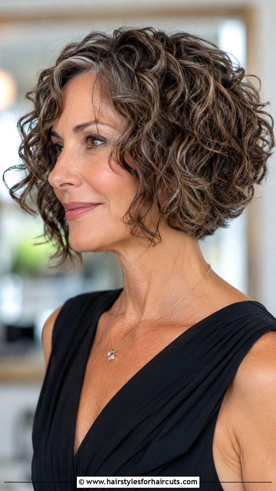 A Line Curly Bob - 25 bob hairstyles for curly hair over 50 - 25 bob hairstyles for curly hair over 50