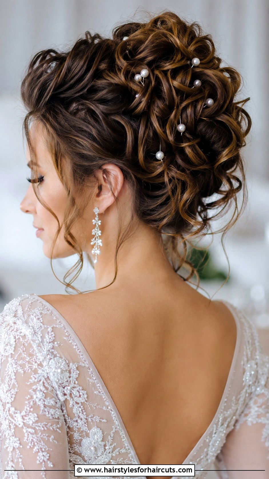 Accessorized Curly Bridal Updo - 25 curly bridal hairstyles - 25 curly bridal hairstyles