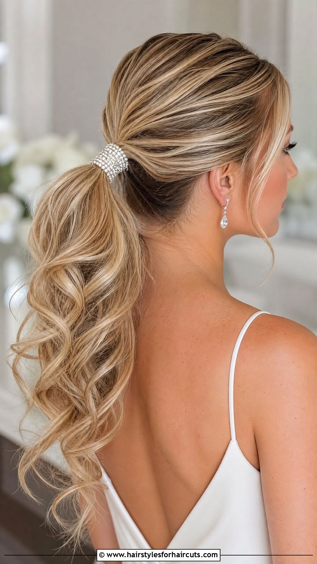 Accessorized Ponytail Wedding Hair - 25 wedding hairstyles medium length hair - 25 wedding hairstyles medium length hair