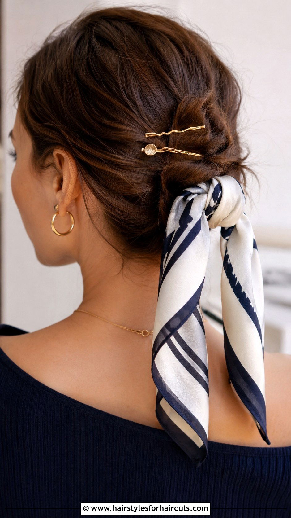 Accessorized Short Hair Bun - 25 bun hairstyles for short hair - 25 bun hairstyles for short hair