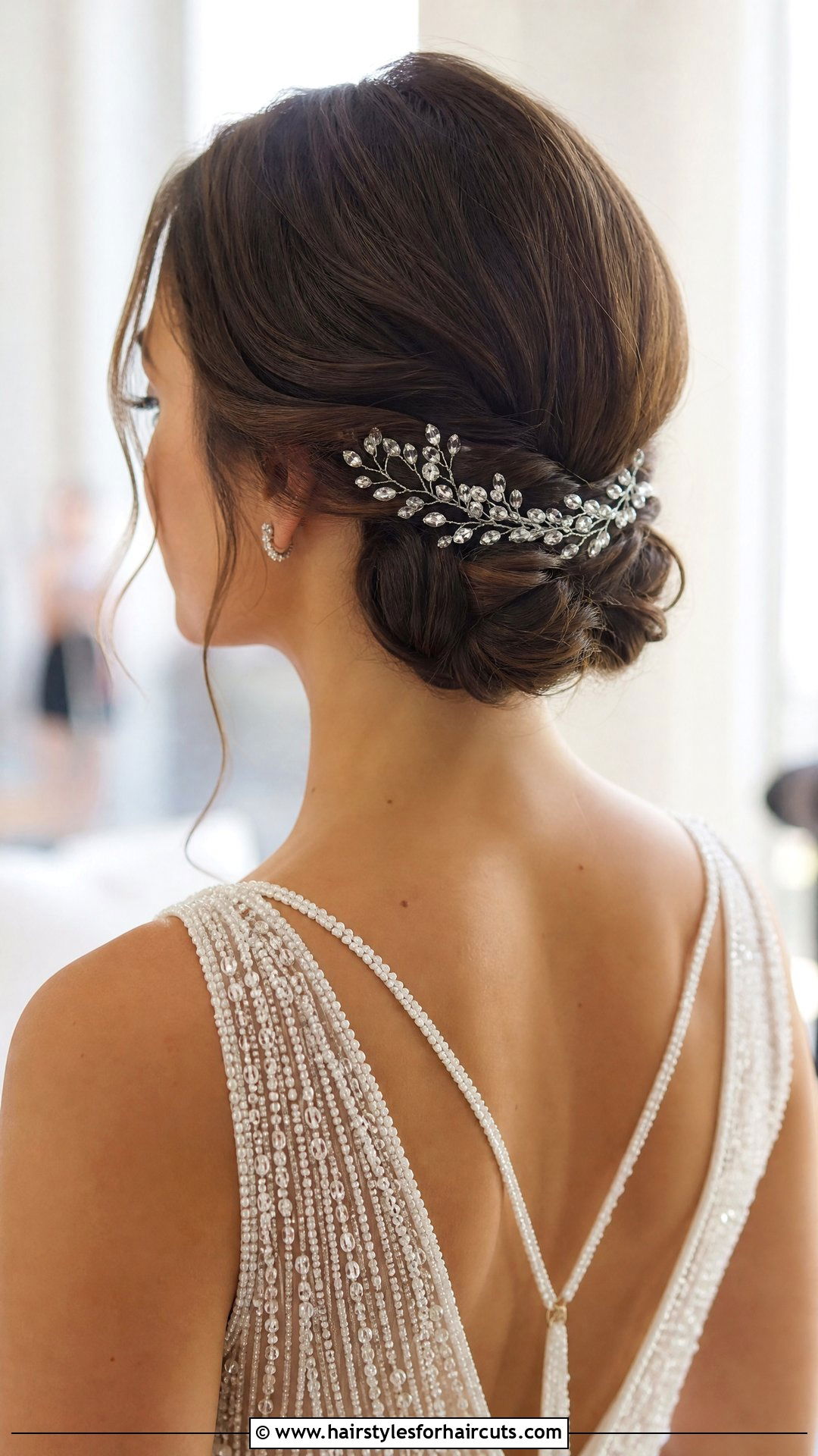Accessorized Wedding Updo - 25 wedding hairstyles for long dark hair - 25 wedding hairstyles for long dark hair