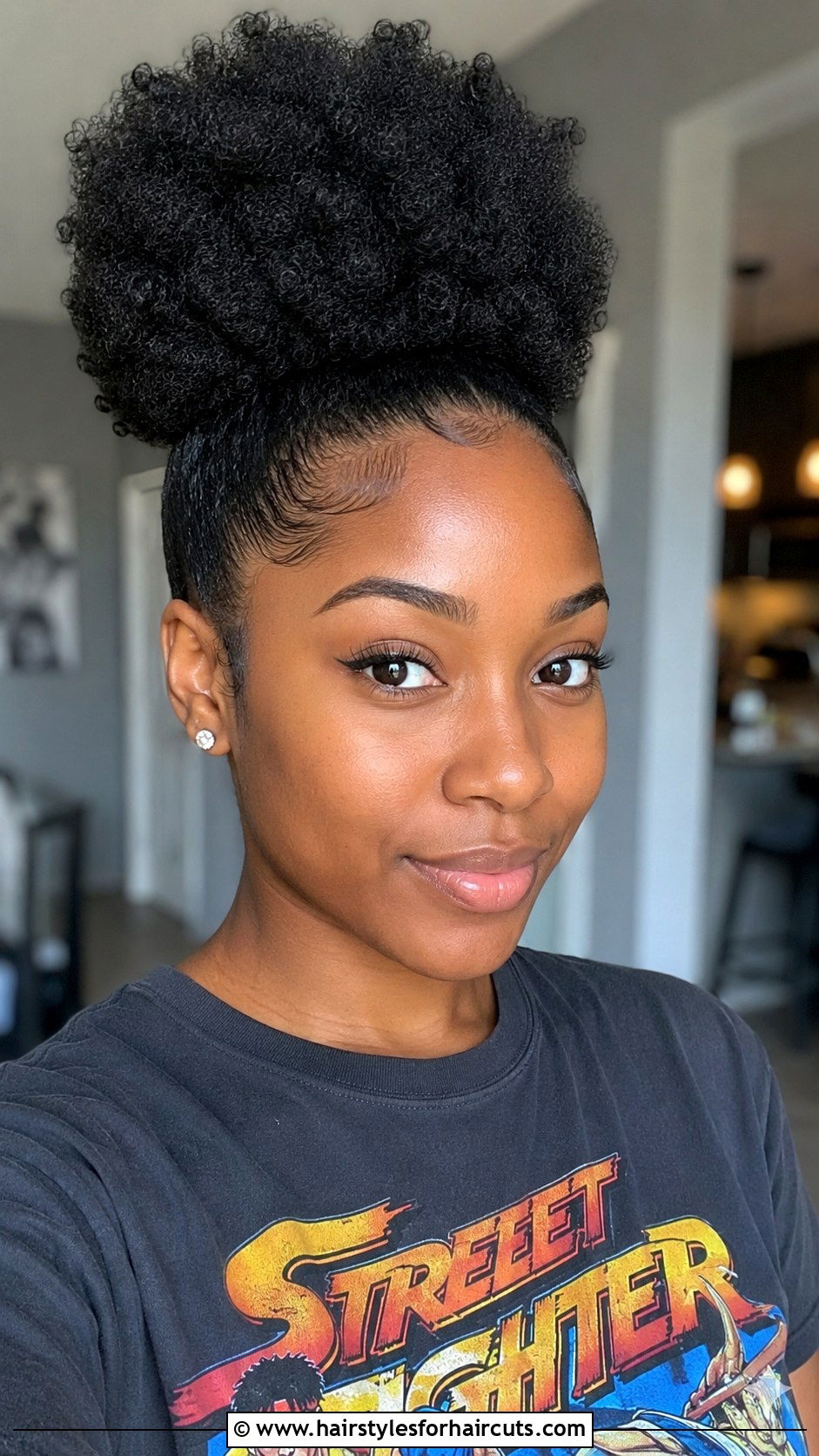 Afro Puff - 25 curly hairstyles for natural hair - 25 curly hairstyles for natural hair