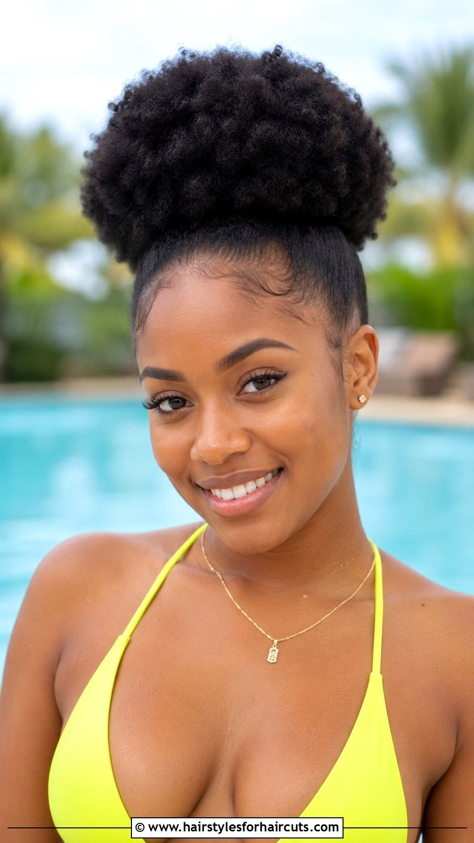 Afro Puff - 25 cute vacation hairstyles for black hair - 25 cute vacation hairstyles for black hair