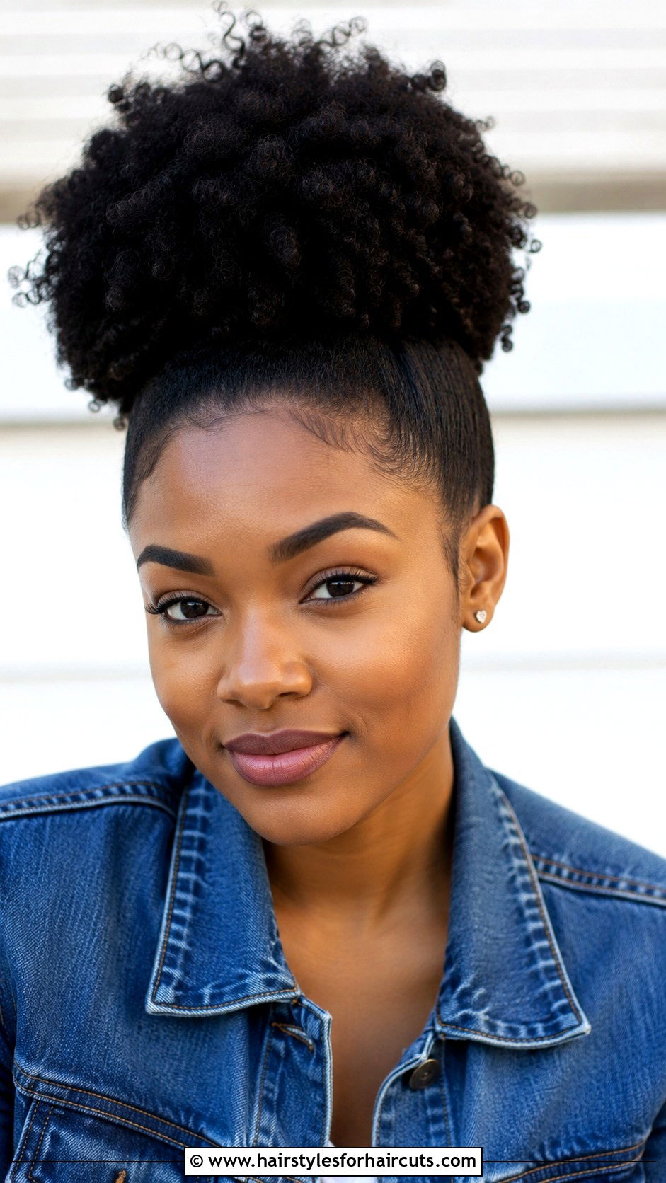 Afro Puff Bun - 25 bun hairstyles for black hair - 25 bun hairstyles for black hair
