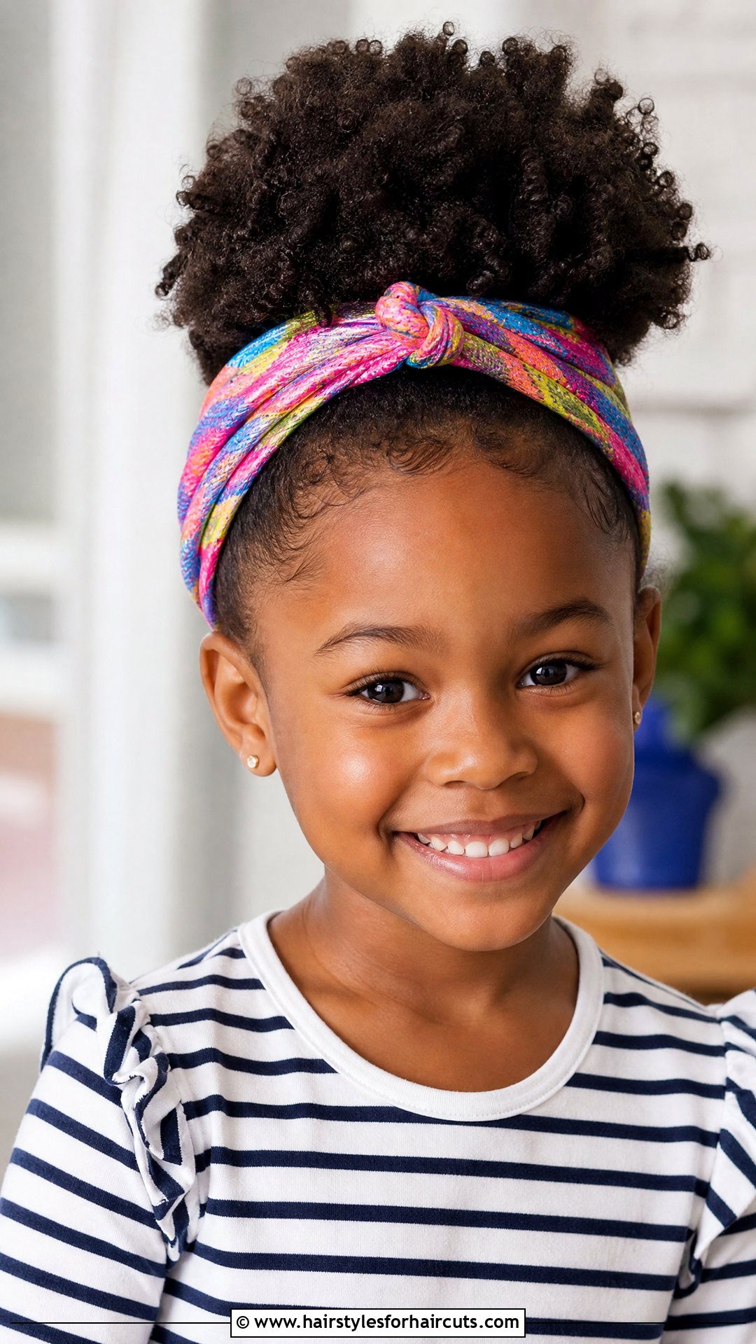 Afro Puff With Headband - 25 black hairstyles for kids short hair - 25 black hairstyles for kids short hair