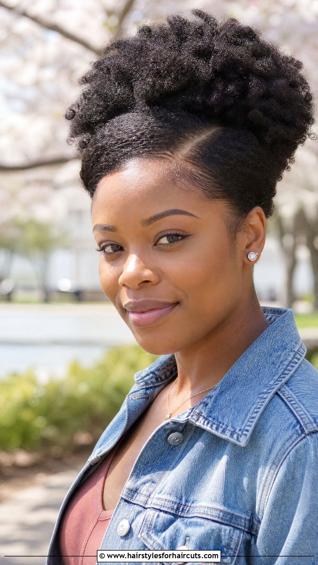 Afro Puff With Side Part - 25 hairstyles for afro hair - 25 hairstyles for afro hair