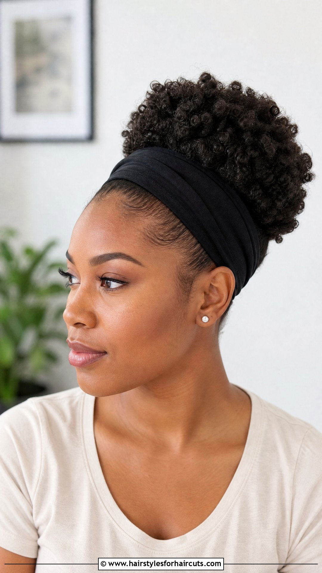 Afro Puff With Stretch Hair Band - 25 hair band hairstyles - 25 hair band hairstyles