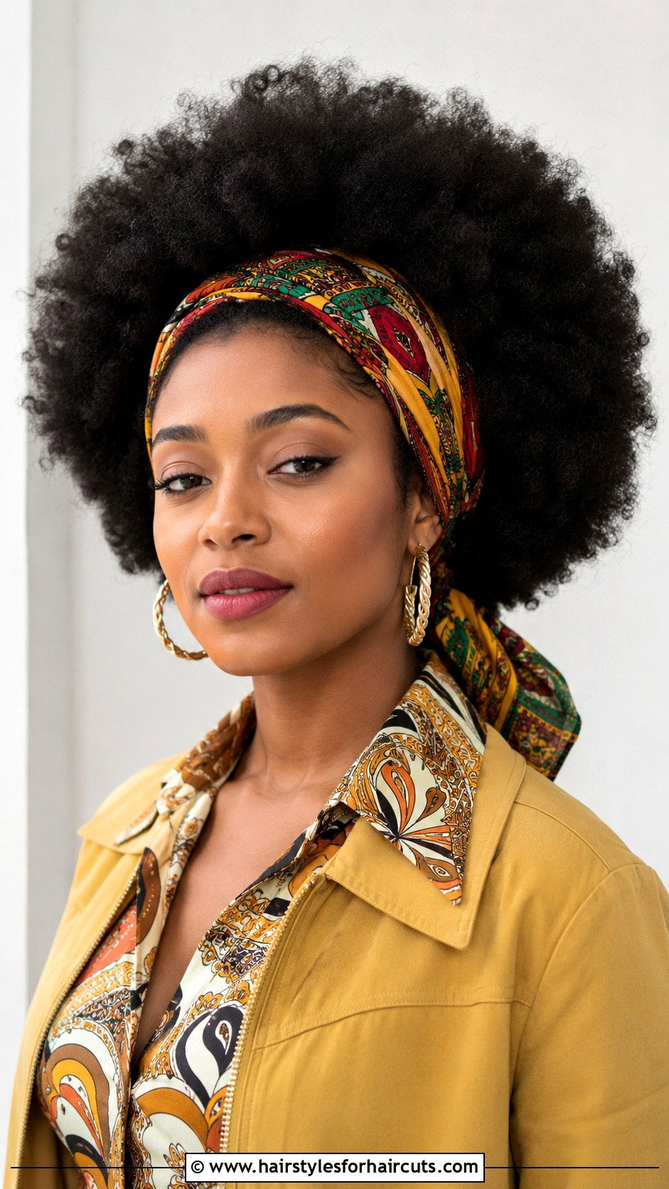 Afro With Scarf - 25 5 minute hairstyles for black hair - 25 5 minute hairstyles for black hair
