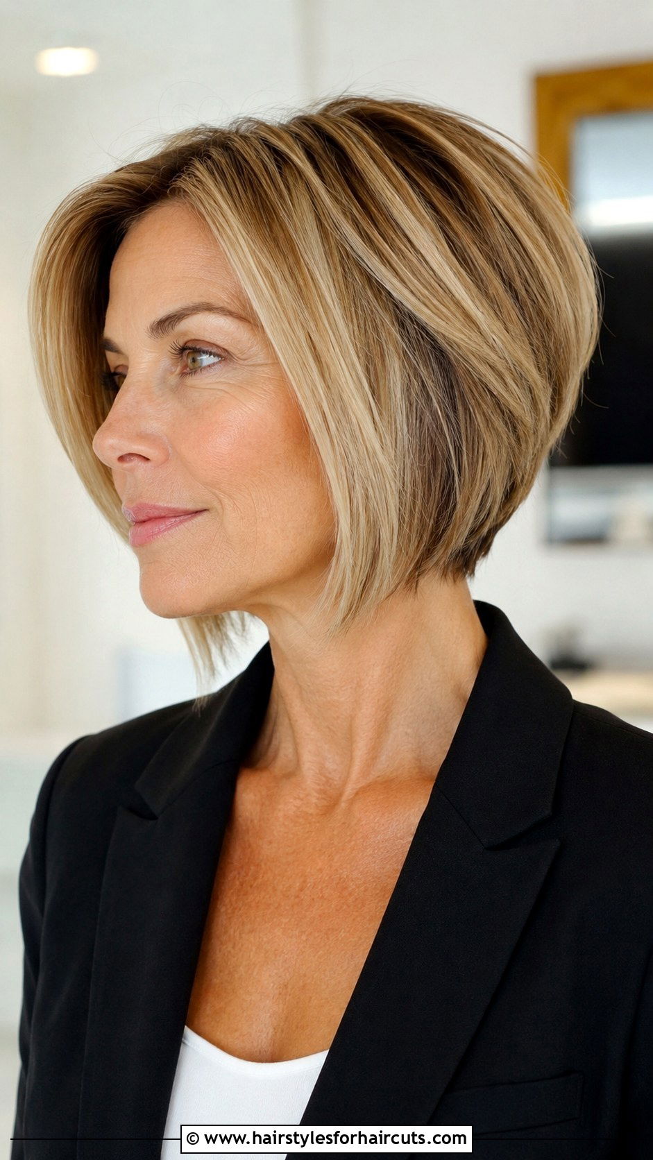 Angled Bob - 25 mid length hairstyles for women over 50 - 25 mid length hairstyles for women over 50