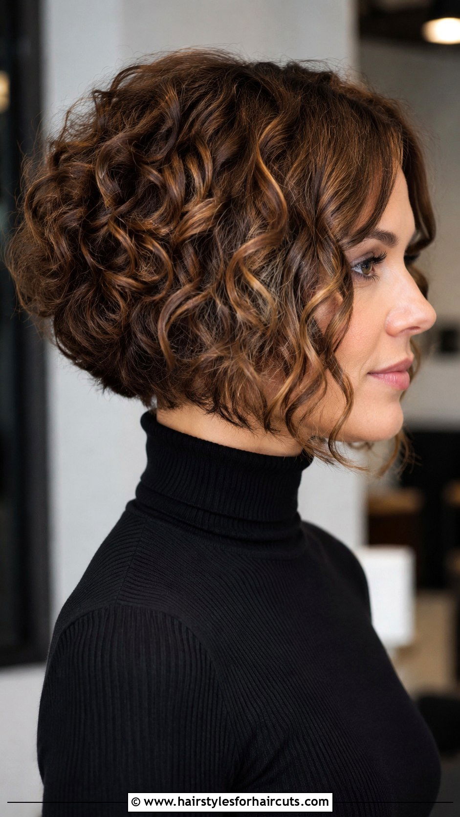 Angled Curly Bob - 25 bob haircuts curly hair - 25 bob haircuts curly hair
