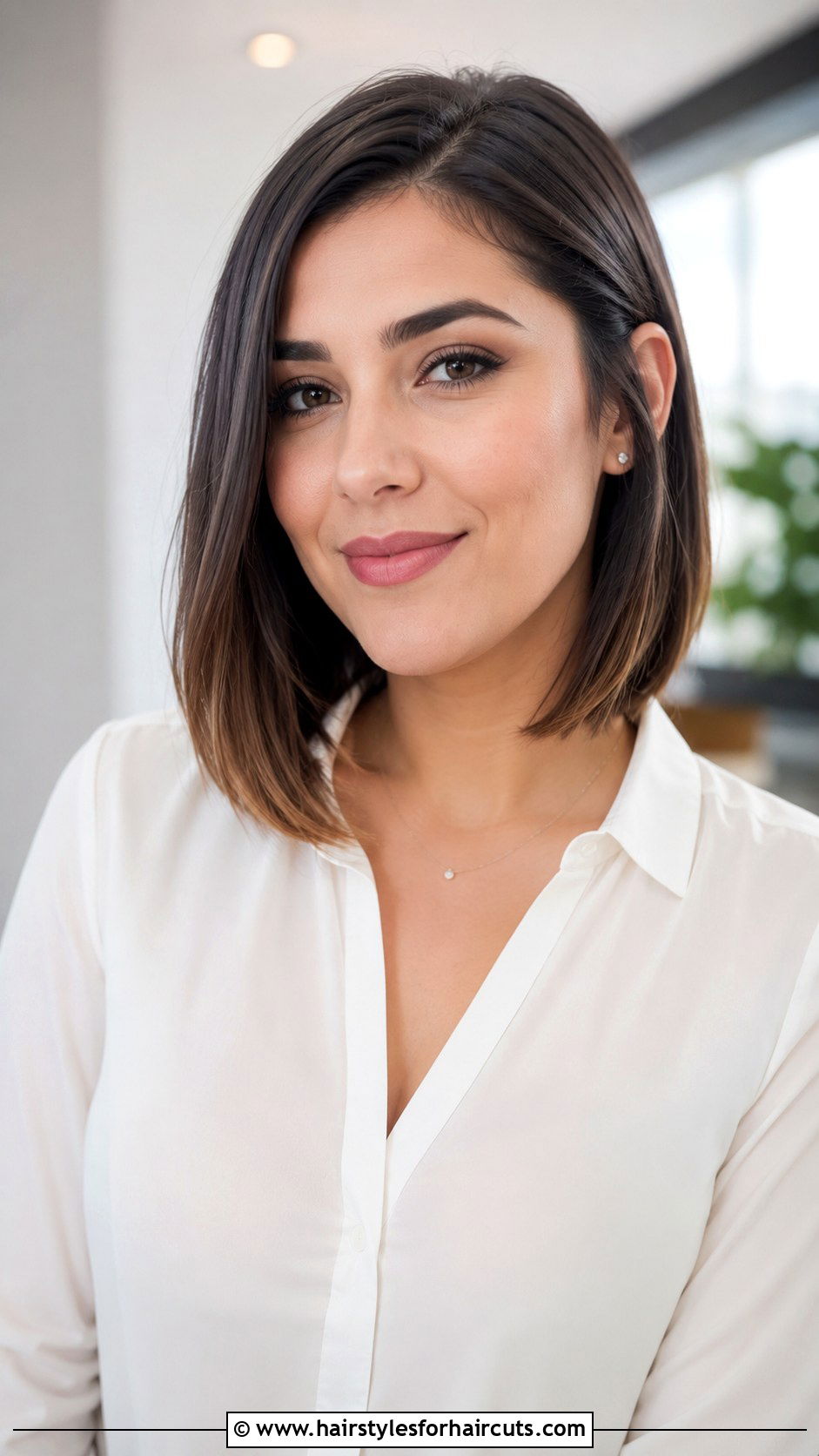 Angled Lob - 25 middle haircuts - 25 middle haircuts