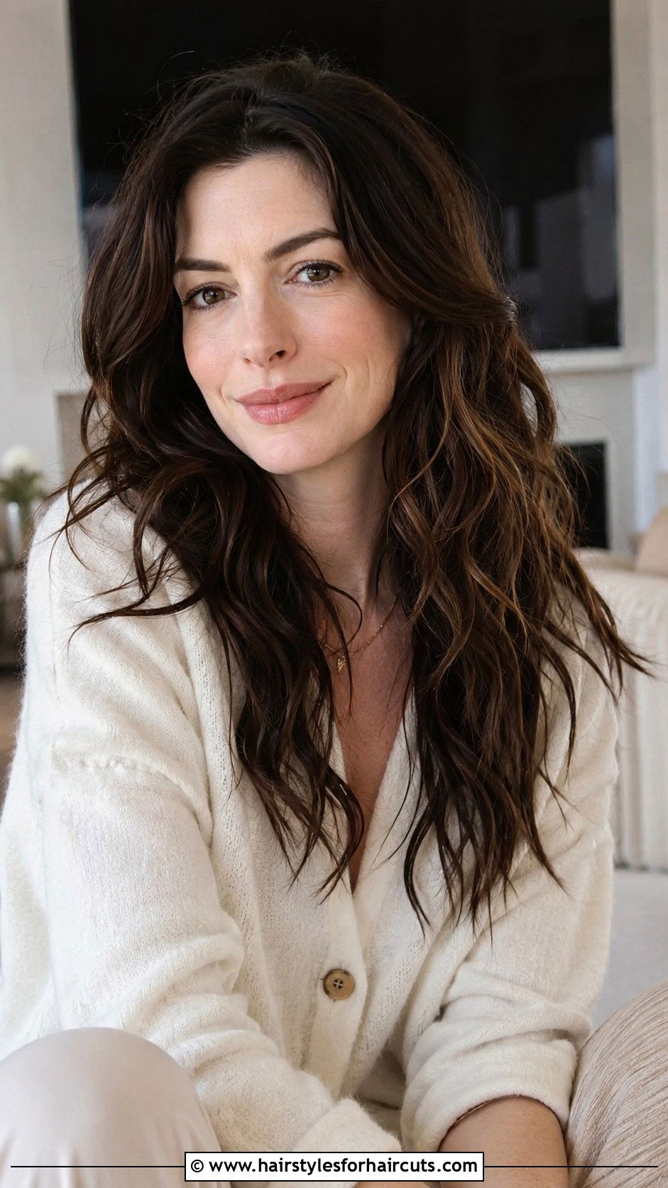 Anne Hathaway Textured Waves - 25 anne hathaway hairstyles - 25 anne hathaway hairstyles