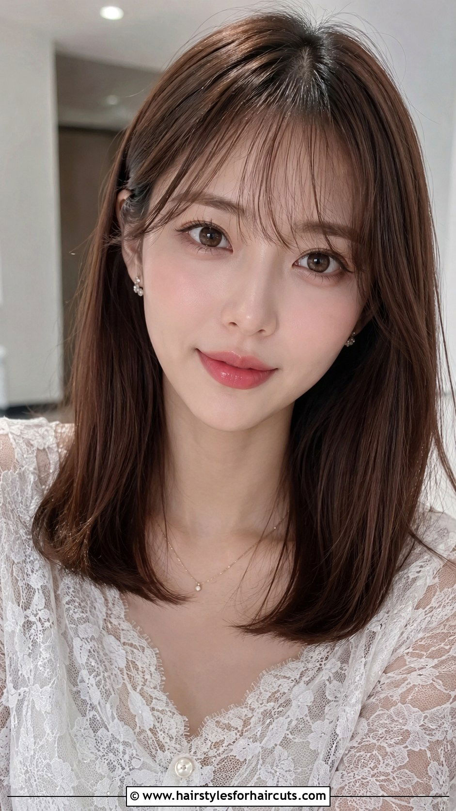 Armpit Length Straight Lob With Wispy Bangs - 25 straight hair armpit length haircuts - 25 straight hair armpit length haircuts