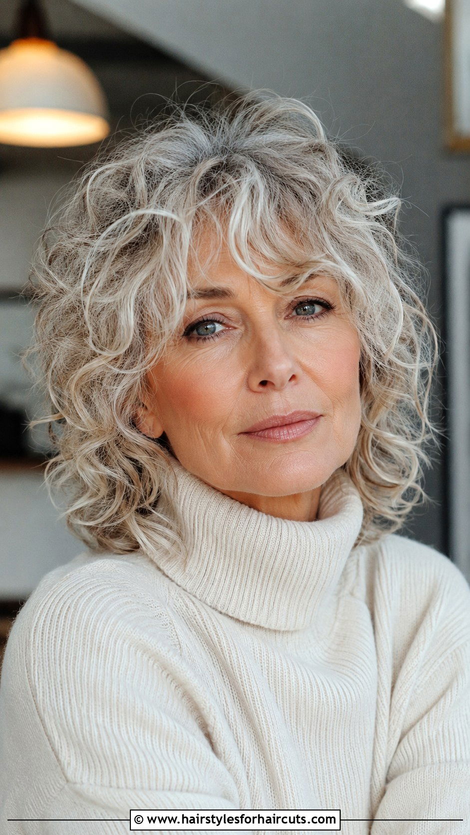 Ash Blonde Curly Shag - 25 curly hairstyles for older women - 25 curly hairstyles for older women