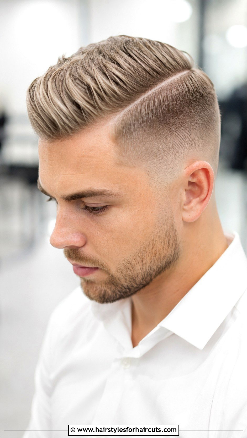 Ash Blonde Fade With Side Part - 25 fade haircuts blonde hair - 25 fade haircuts blonde hair
