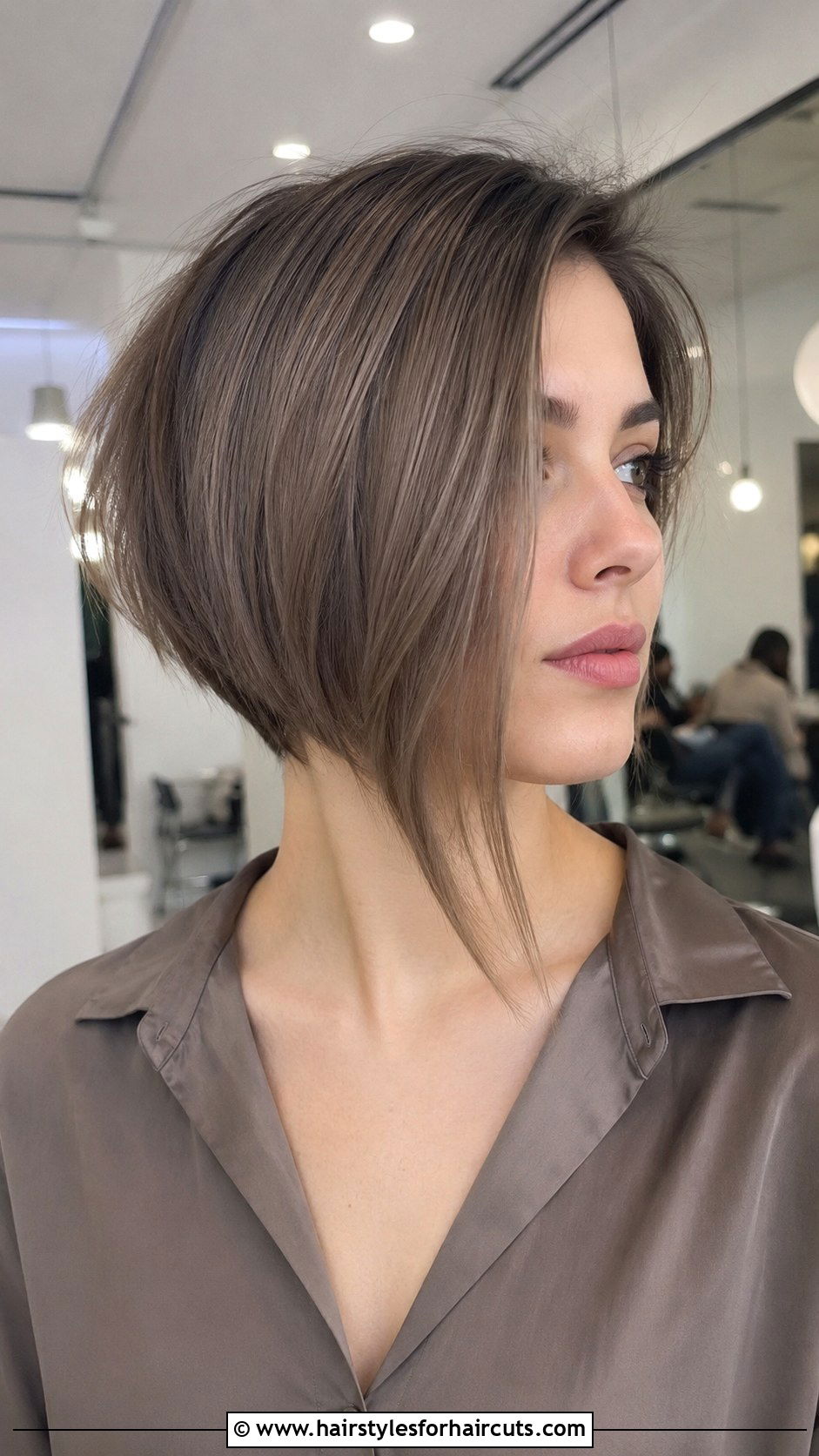 Ash Brown Asymmetrical Bob - 25 ash brown hairstyles - 25 ash brown hairstyles