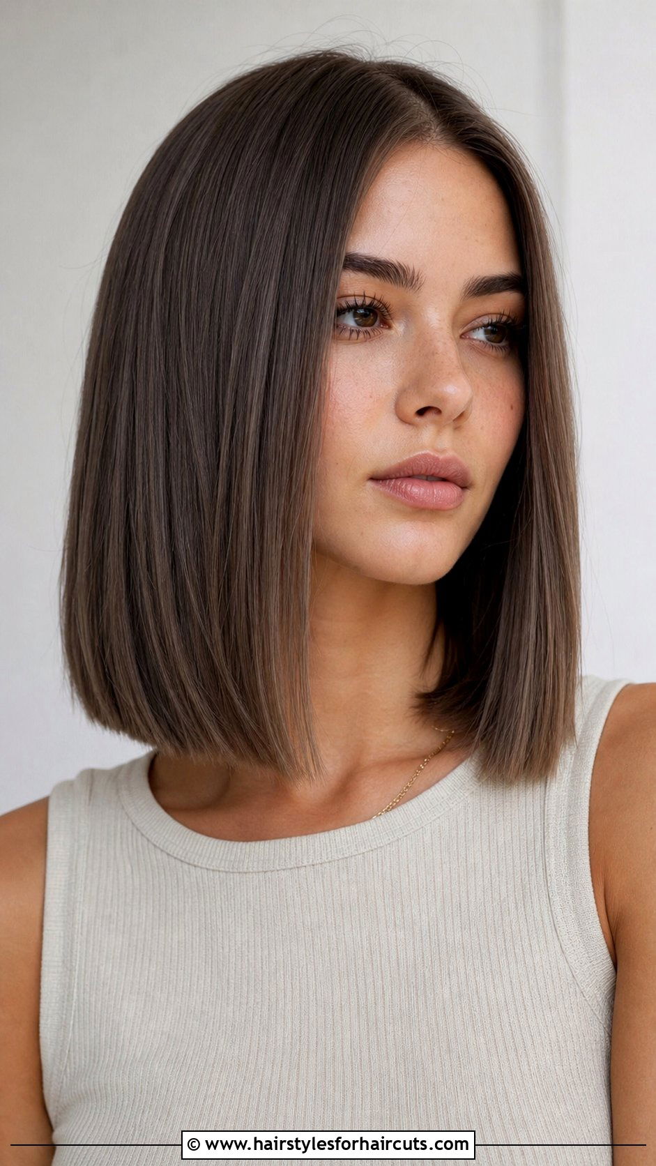 Ash Brown Blunt Lob - 25 hairstyles with colour - 25 hairstyles with colour