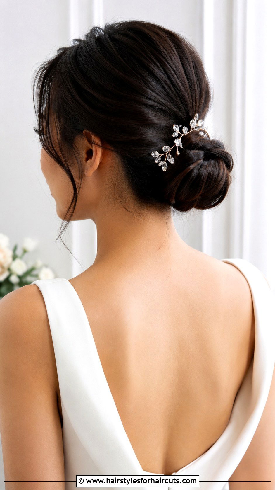 Asian Bridal Low Chignon With Accessories - 25 asian bridal hairstyles - 25 asian bridal hairstyles
