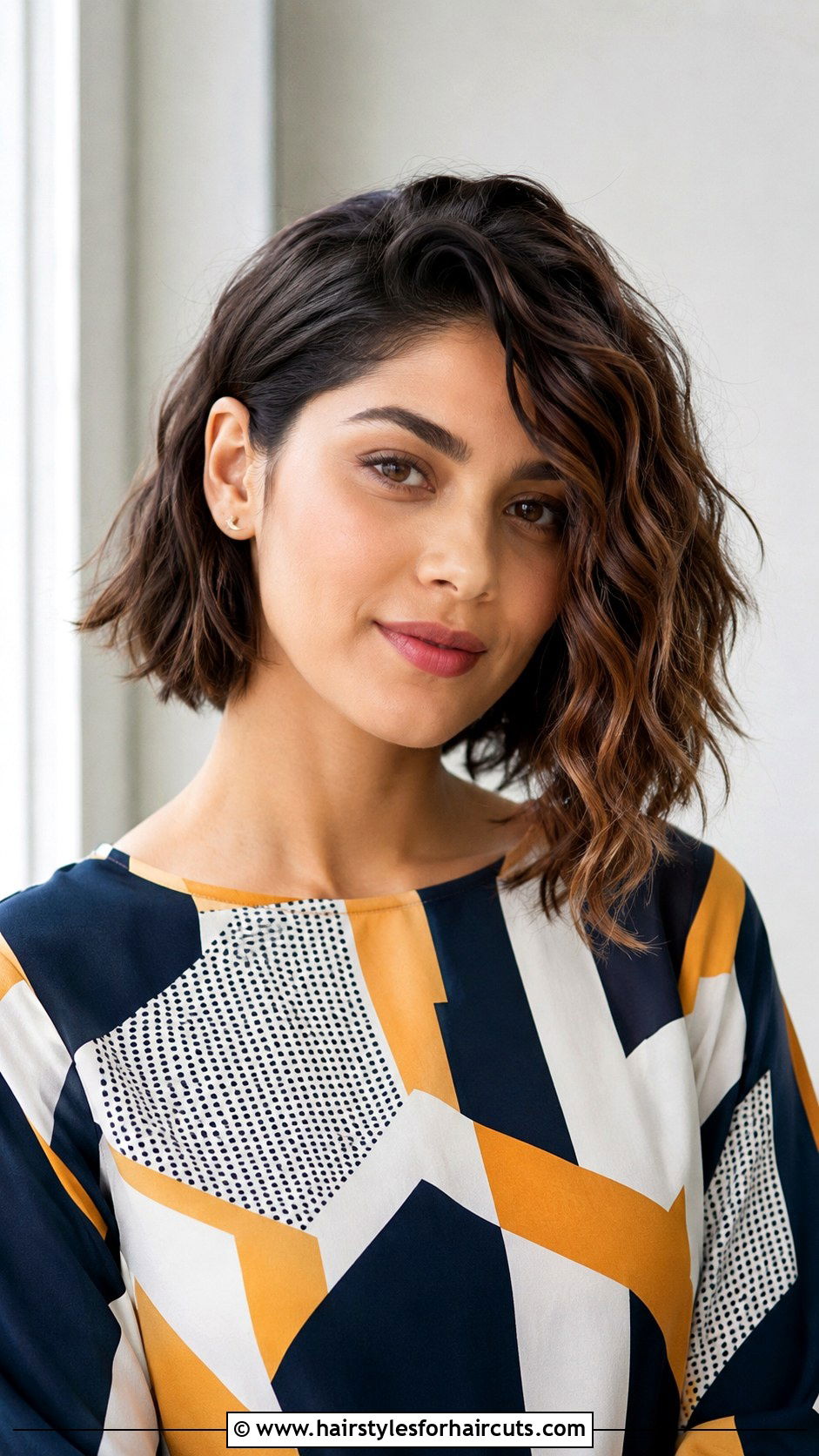 Asymmetrical Bob 2C Waves - 25 2c curly hairstyles - 25 2c curly hairstyles