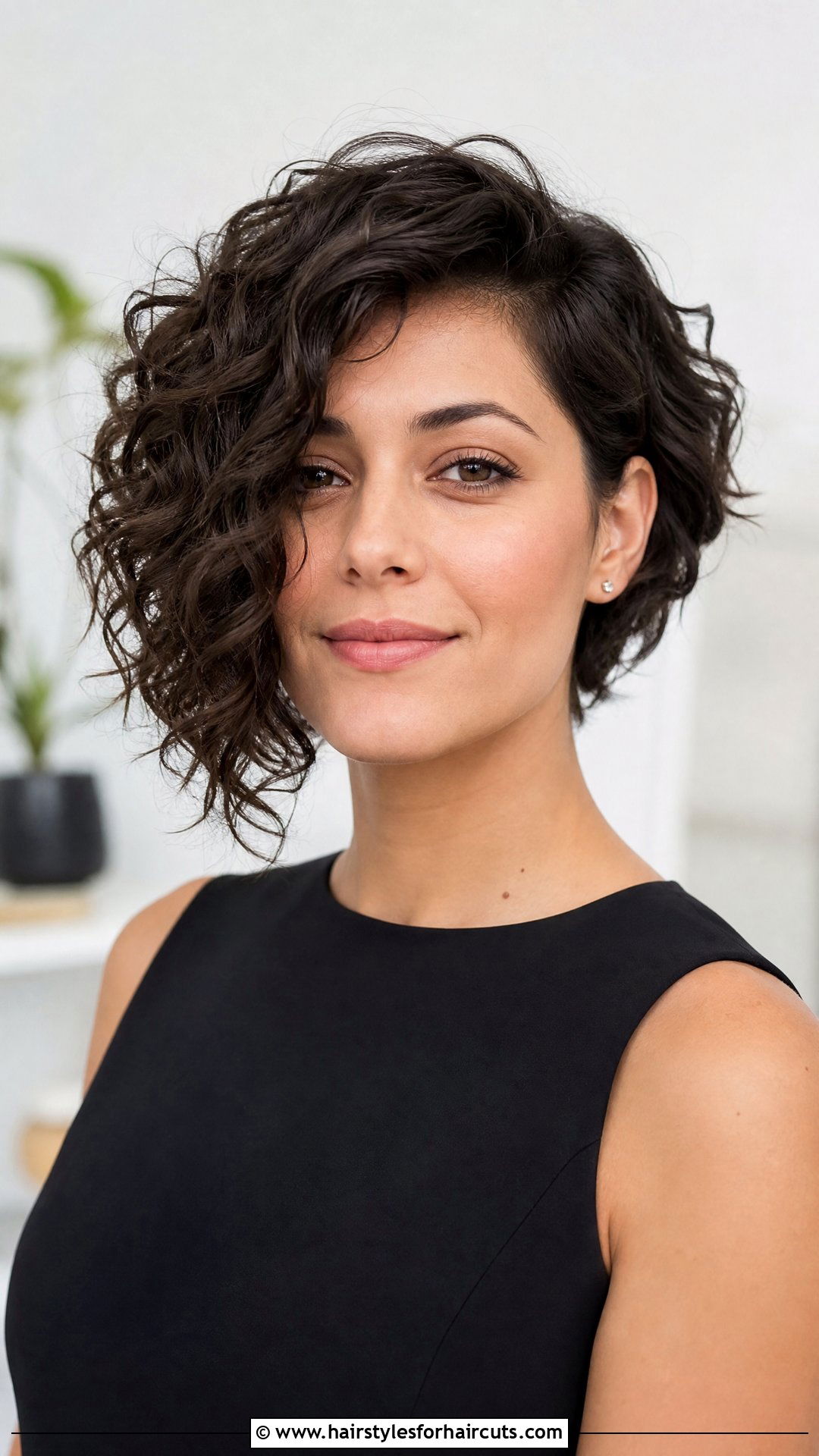 Asymmetrical Bob Curly Hair - 25 haircuts styles for curly hair women - 25 haircuts styles for curly hair women