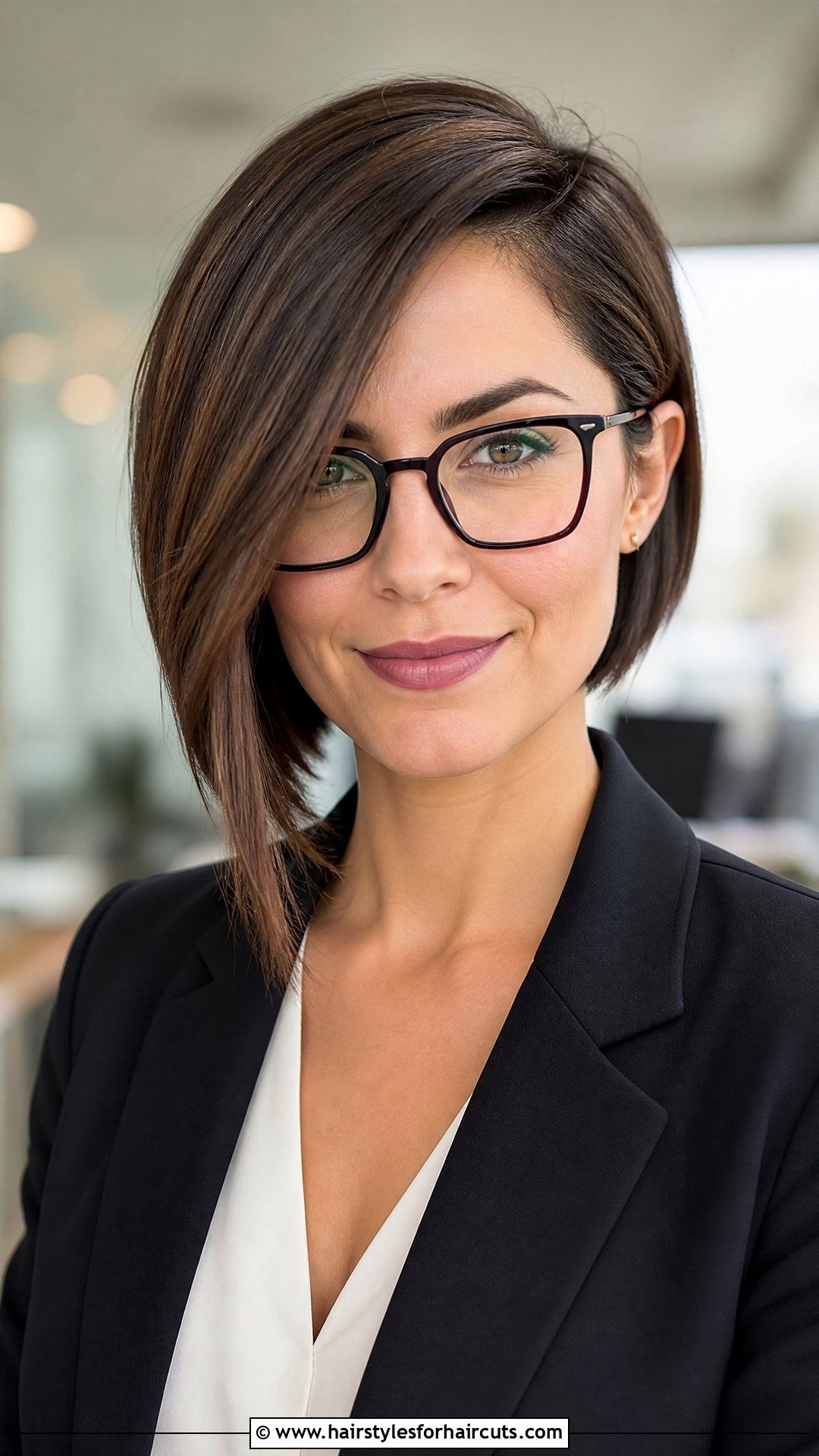 Asymmetrical Bob For Glasses Wearers - 25 short hairstyles for women with glasses - 25 short hairstyles for women with glasses