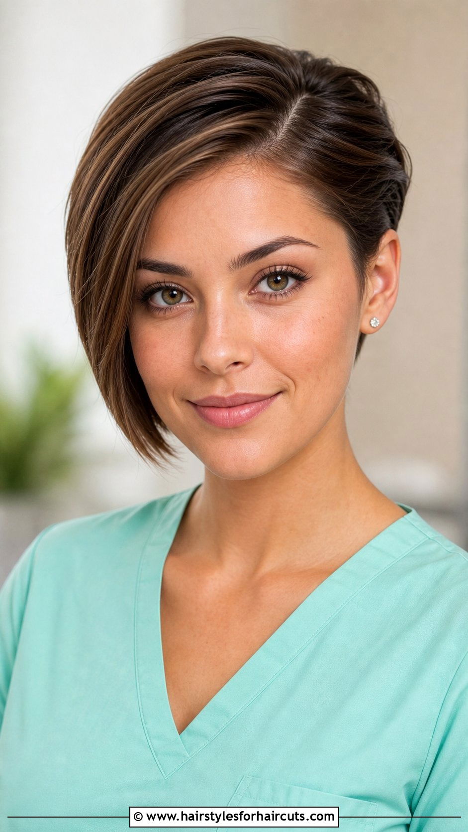 Asymmetrical Bob Swept Back - 25 nursing hairstyles for short hair - 25 nursing hairstyles for short hair